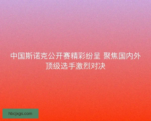 中国斯诺克公开赛精彩纷呈 聚焦国内外顶级选手激烈对决