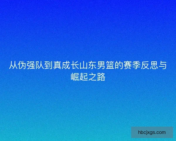 从伪强队到真成长山东男篮的赛季反思与崛起之路